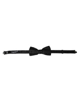 Dolce & Gabbana Black Silk Floral Adjustable Neck Men Bow Tie