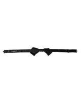 Dolce & Gabbana Black Satin Silk Adjustable Neck Men Bow Tie