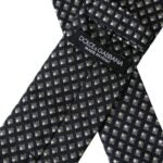 Dolce & Gabbana Black 100% Silk Patterned Adjustable Men Tie