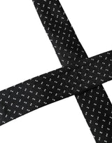 Dolce & Gabbana Black White Patterned Adjustable Tie