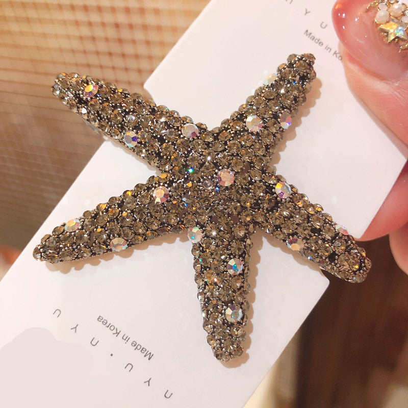 Starfish Hair Clip with Rhinestones