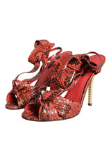 Dolce & Gabbana Coral Exotic Leather Heels Sandals Shoes