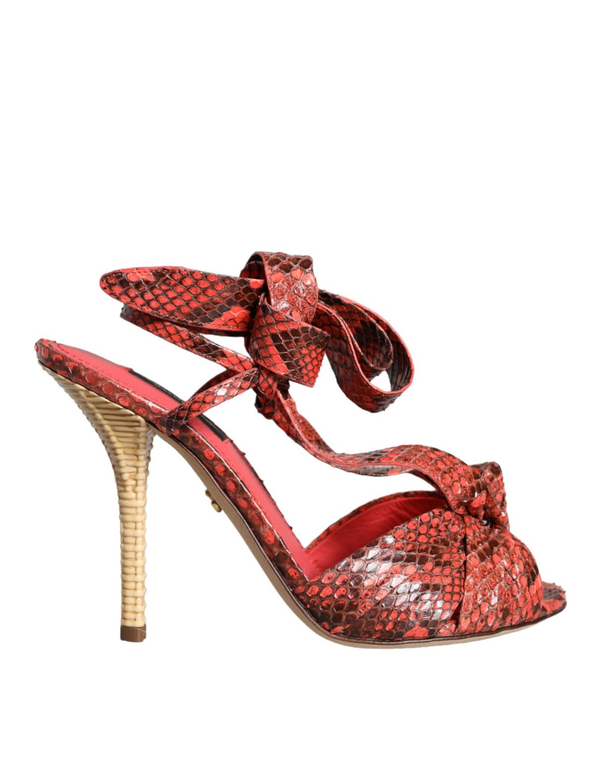 Dolce & Gabbana Coral Exotic Leather Heels Sandals Shoes