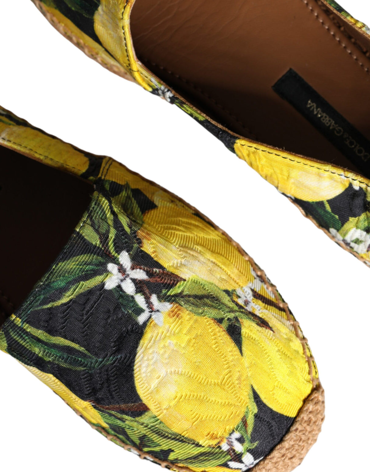 Dolce & Gabbana Multicolor Lemon Slip On Espadrilles Shoes