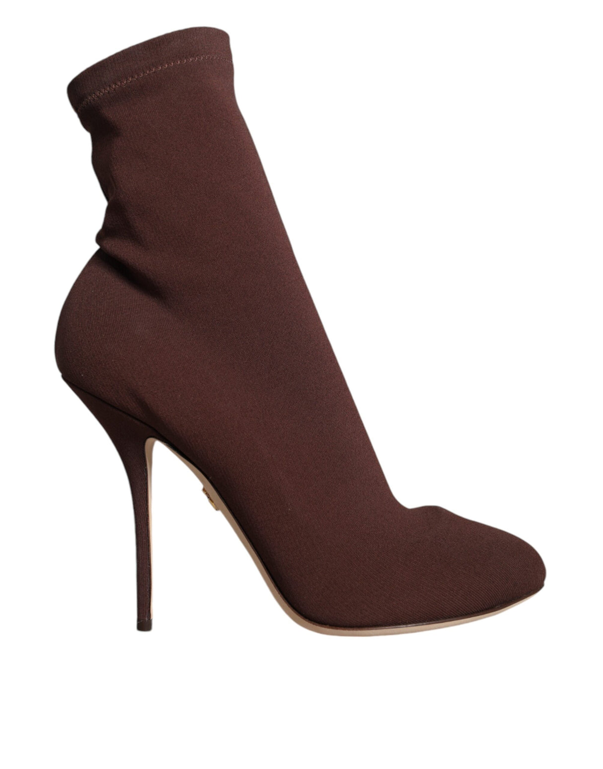 Dolce & Gabbana Brown Stiletto Heels Socks Ankle Boots Shoes