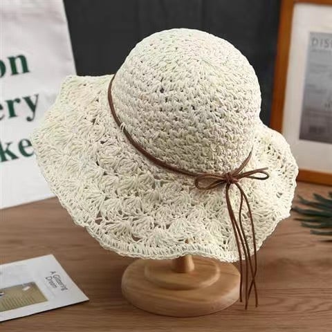 Handmade Crochet Straw Hat - Fashionable Accessory