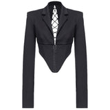 PINKO Black Viscose Suits & Blazer