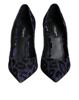 Dolce & Gabbana Violet Leopard Lurex High Heels Pumps Shoes