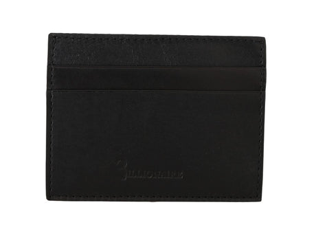 Billionaire Italian Couture Exquisite Black Leather Men's Wallet