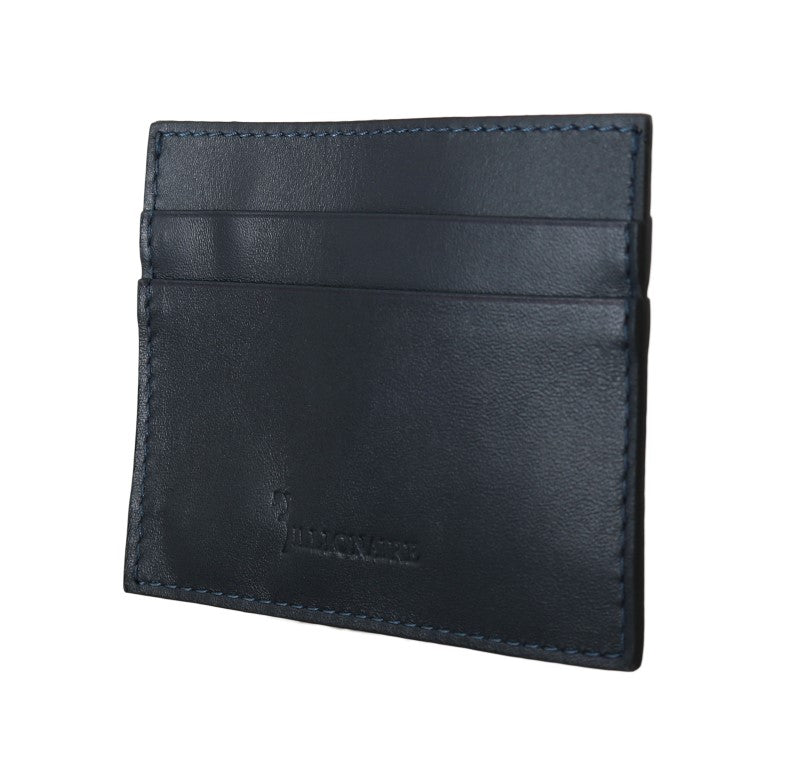 Billionaire Italian Couture Opulent Blue Leather Men's Wallet