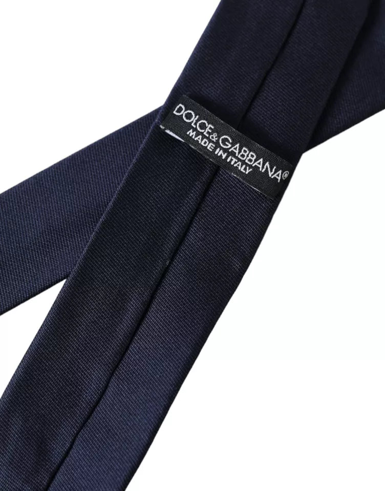 Dolce & Gabbana Dark Blue Silk Skinny Adjustable Tie