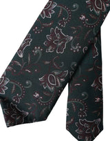 Dolce & Gabbana Green Floral Print Silk Adjustable Men Tie