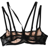 Dolce & Gabbana Black Floral Lace Nylon Balconcino Bra Underwear