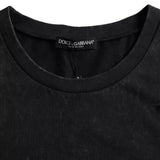 Dolce & Gabbana Black Graphic Print Cotton Crew Neck T-shirt