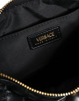 Versace Black Mini Quilted Lambskin Leather Crossbody Sling Bag