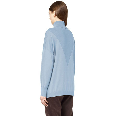 Alpha Studio Light Blue Silk Sweater