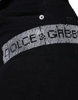 Dolce & Gabbana Black Logo Mid Waist Skinny Denim Jeans