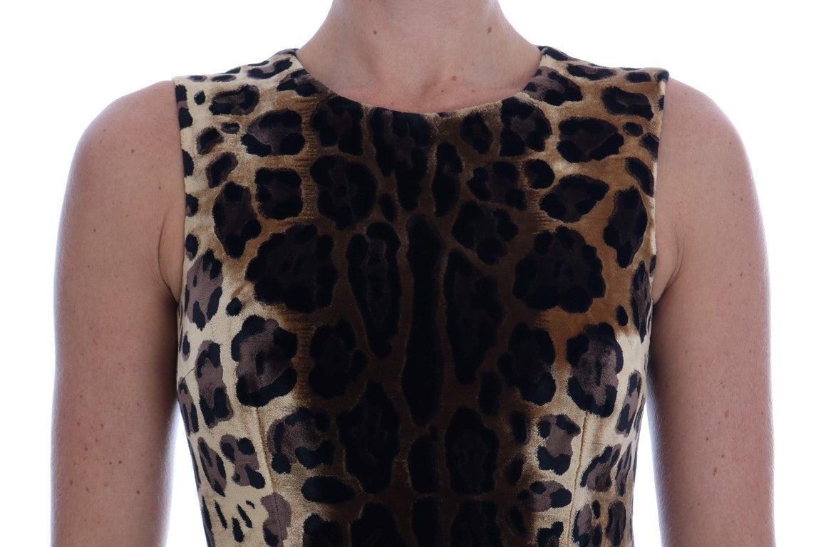 Dolce & Gabbana Sleeveless Leopard Mini Sheath Dress