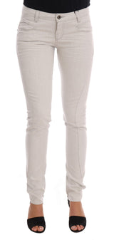 Costume National Chic White Slim-Fit Stretch Jeans