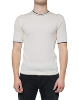 Dolce & Gabbana Off White Cashmere Short Sleeves T-shirt