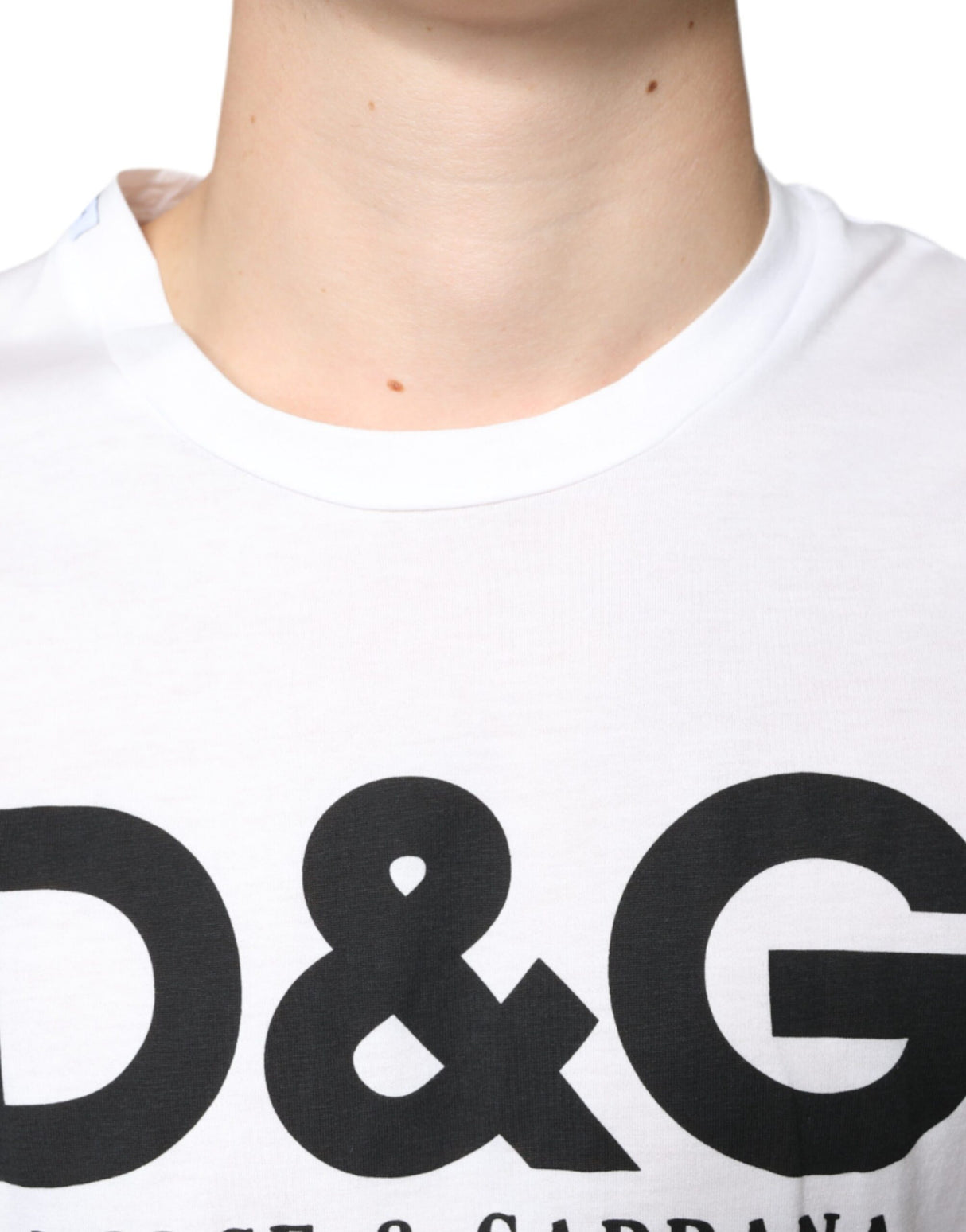 Dolce & Gabbana White Cotton DG Logo Print Casual T-shirt