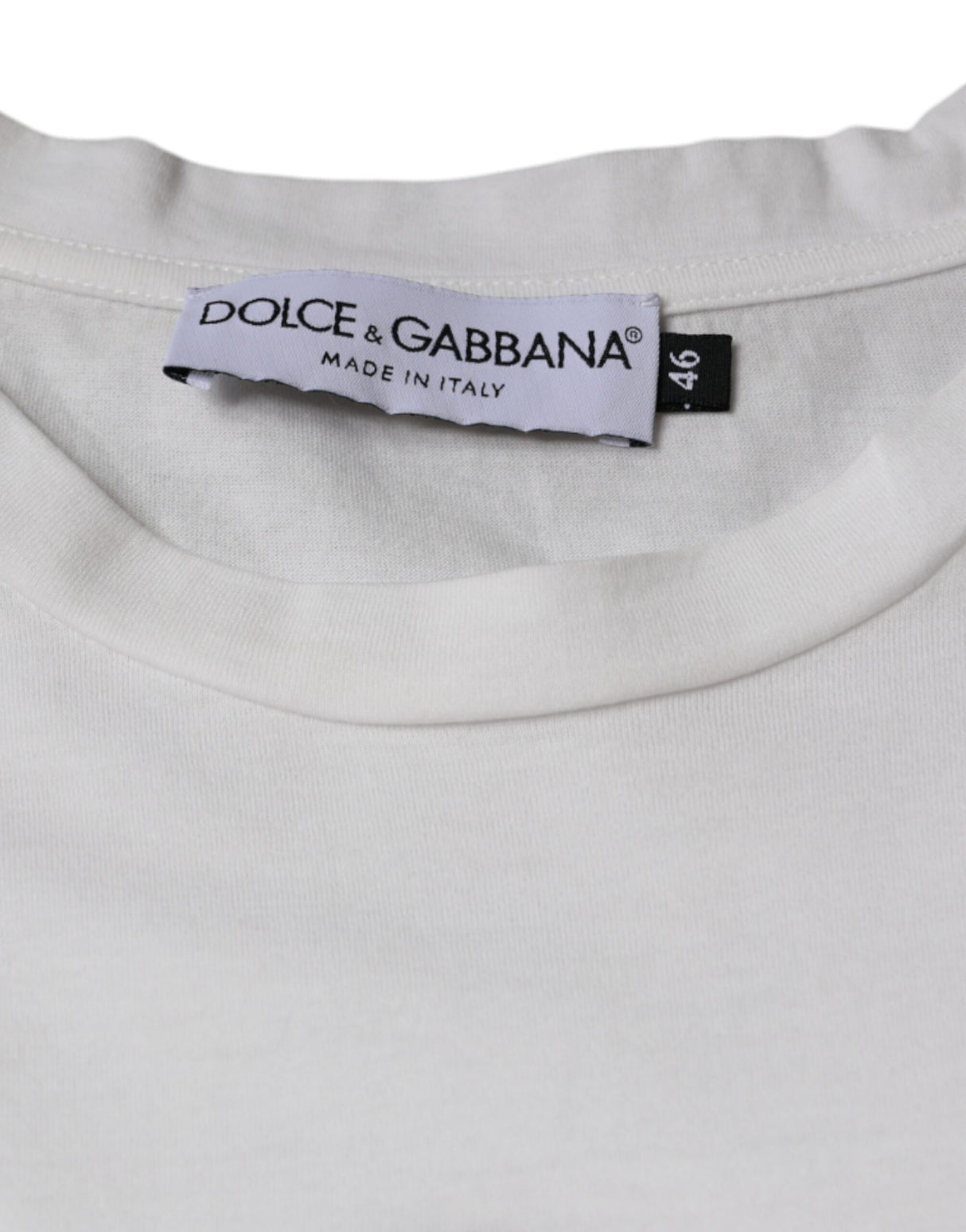 Dolce & Gabbana White Cotton DG Logo Print Casual T-shirt