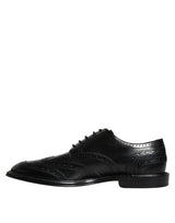 Dolce & Gabbana Black Leather Oxford Wingtip Formal Shoes