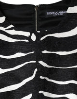 Dolce & Gabbana Black White Zebra A-line Sheath Mini Dress