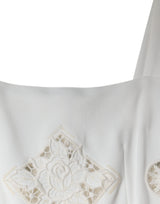 Dolce & Gabbana White Lace Viscose Bodycon Sheath Midi Dress