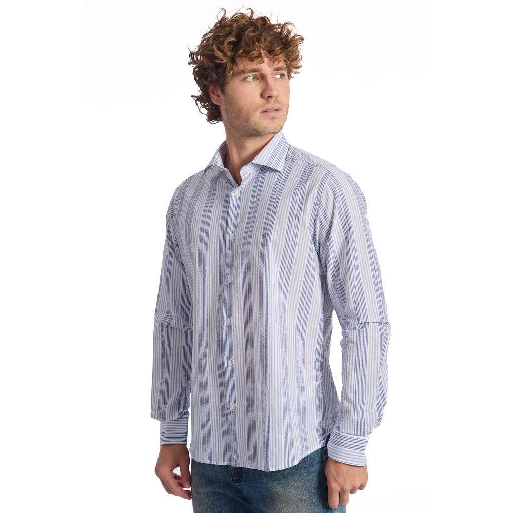 Baldinini Trend Light Blue Cotton Men Shirt