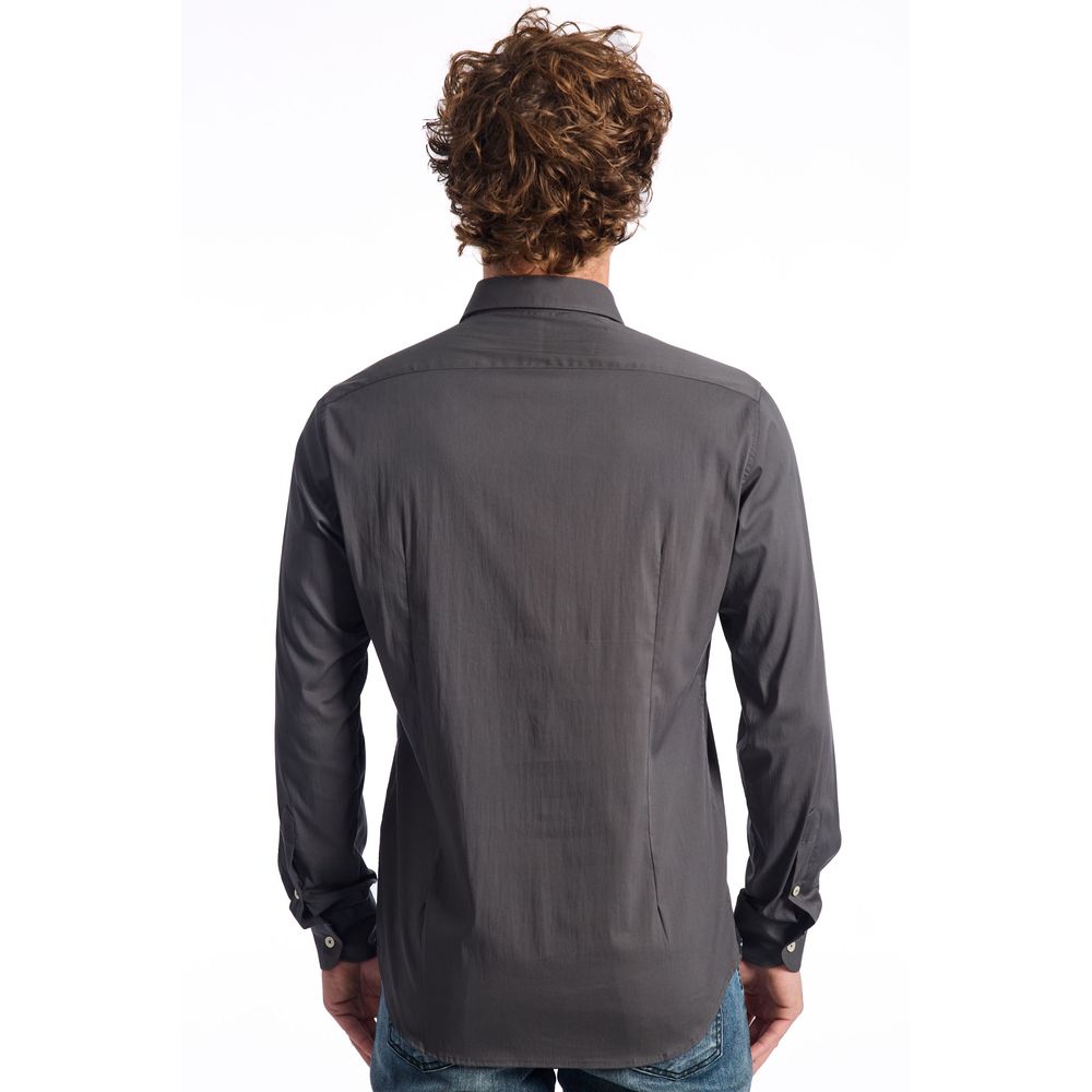 Baldinini Trend Gray Cotton Men Shirt