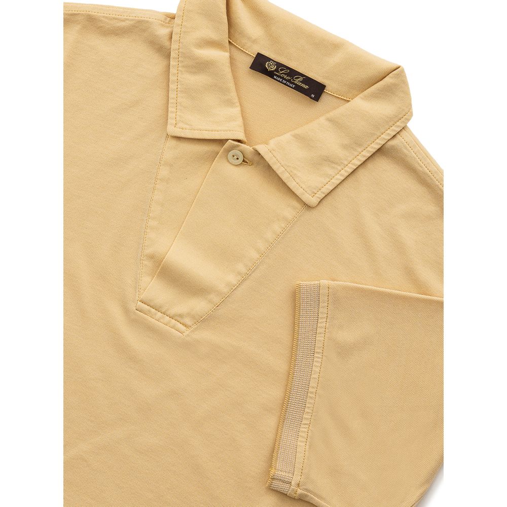 Loro Piana Yellow Silk Polo Shirt