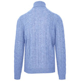 Malo Light Blue Wool Mens Turtleneck Sweater