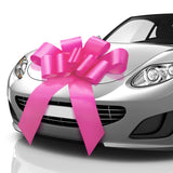 Mifflin-USA Big Car Bow (Matte Pink 30 inch) Gift Bow Giant Bow for Car Birthday Bow Huge Car Bow Big Pink Bow Christmas Bow Gift Wrapping