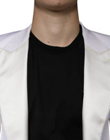 Dolce & Gabbana Off White Wool Single Breasted Dress Blazer