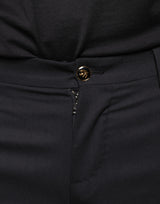 Dolce & Gabbana Black Wool Skinny Men Dress Pants