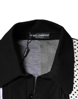 Dolce & Gabbana Black White Polka Dot Collared Polo T-shirt