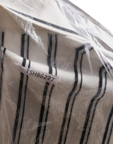 Dolce & Gabbana White Black Stripe Polo Short Sleeve T-shirt