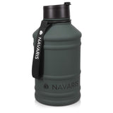 Navaris Stainless Steel Water Bottle - Single-Walled 75oz (2.2L) Big Metal Drinking Bottle for Sports Camping Gym - More Than Half Gallon Capacity