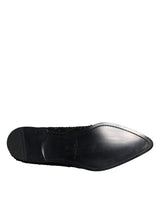 Dolce & Gabbana Black Embellished Suede Derby Formal Shoes