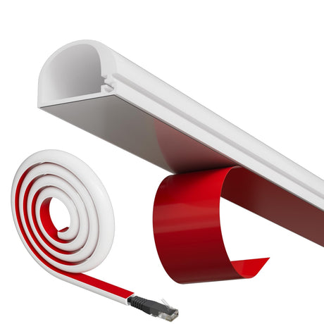 78”TV Cord Hider for Wall Mounted TV Selfadhesive Wall Cable Hider for 1 Cord Flexible PVC White Cord Covers Paintable Wire Hiders for Cords on WallBabyproof Cable Concealer Raceway Management