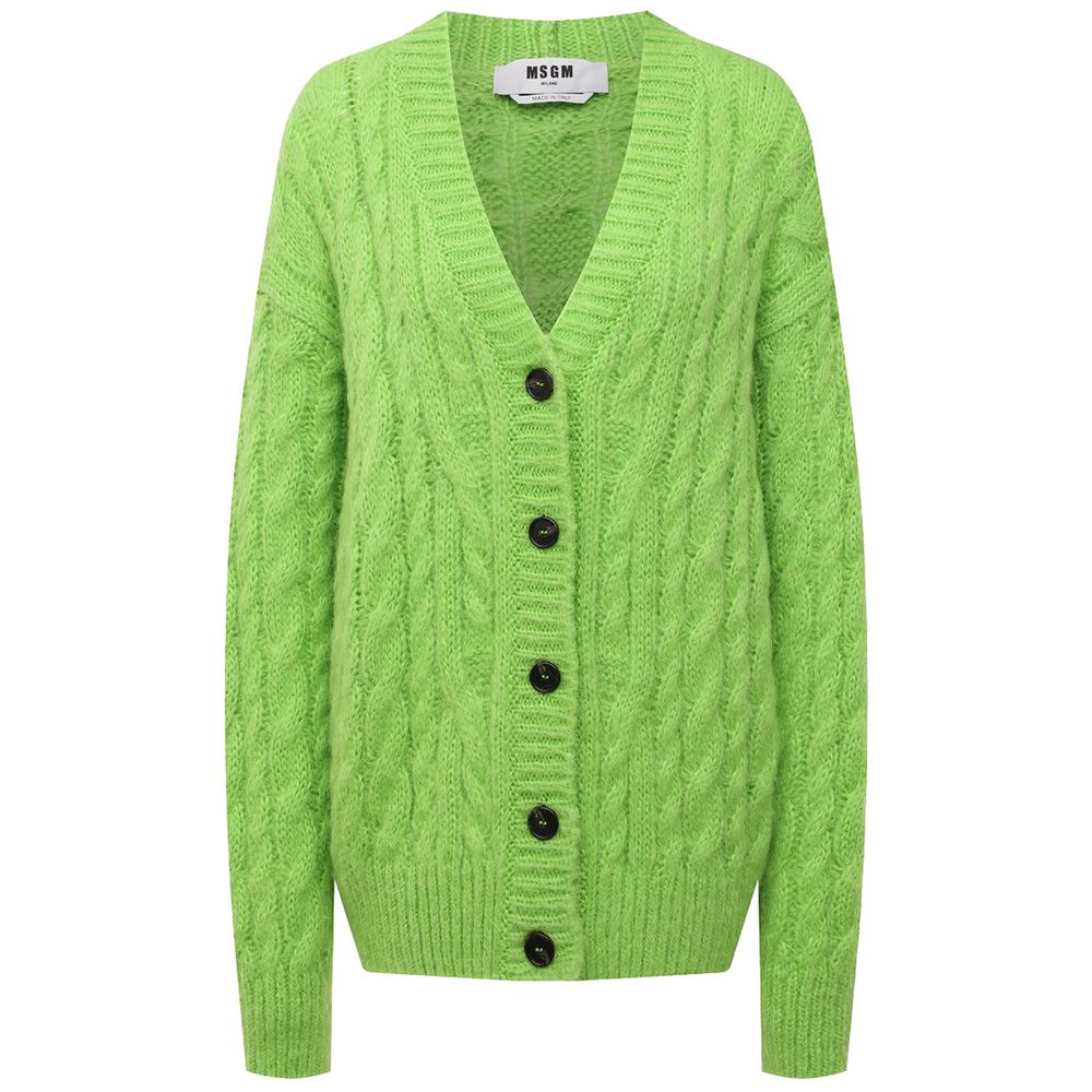 MSGM Green Acrylic Sweater