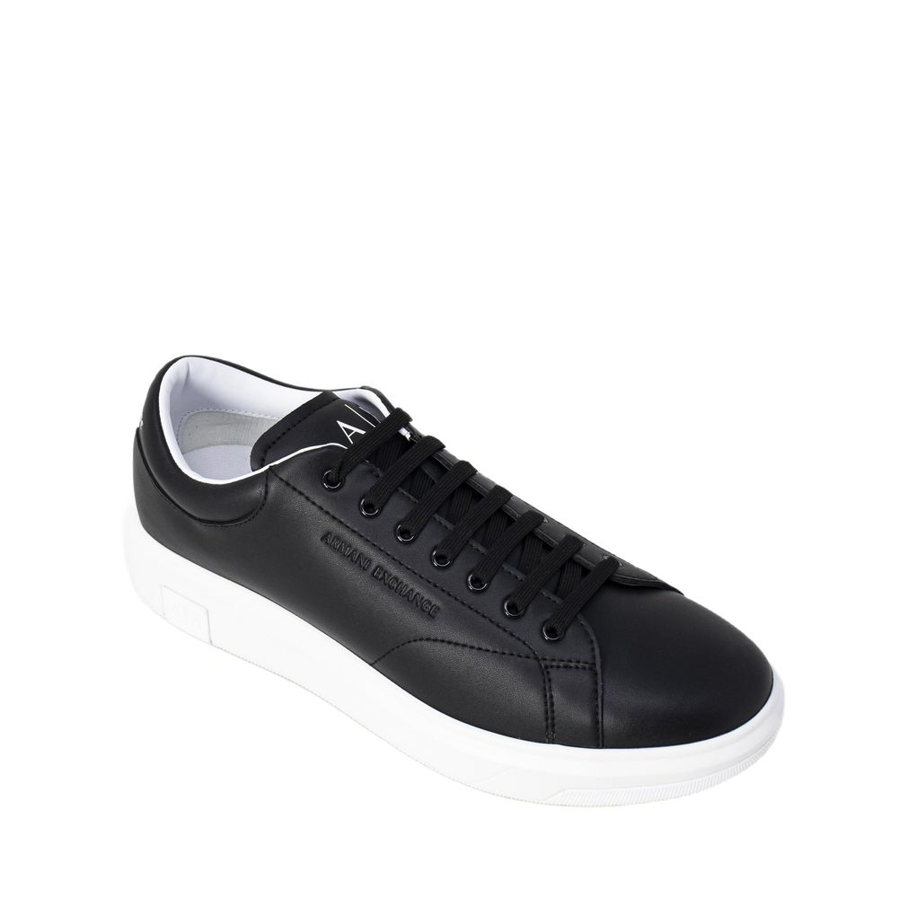 Armani Exchange Black Leather Sneaker