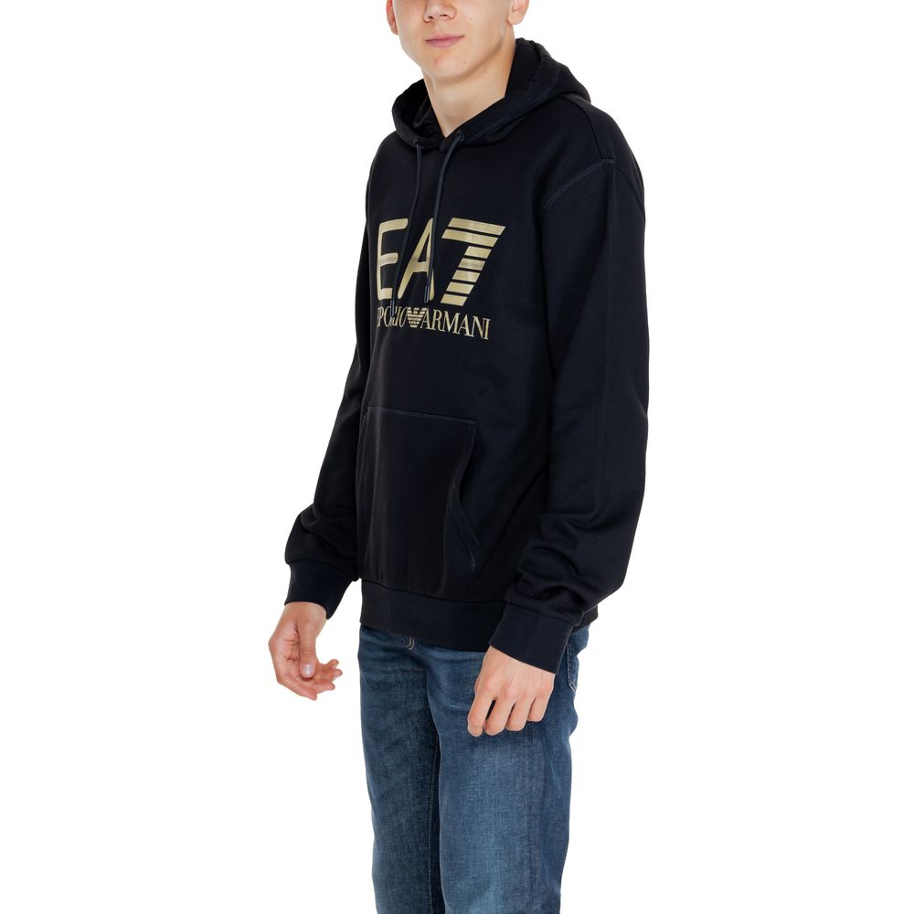 EA7 Emporio Armani Black Cotton Sweater