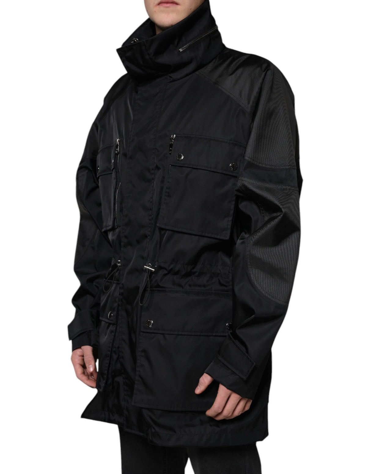 Dolce & Gabbana Black Nylon Winter Men Parka Coat Jacket