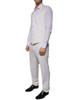 Dolce & Gabbana White Wool Silk 3 Piece SlimFit Formal Suit