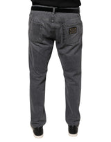 Dolce & Gabbana Dark Gray Cotton Stretch Skinny Denim Jeans