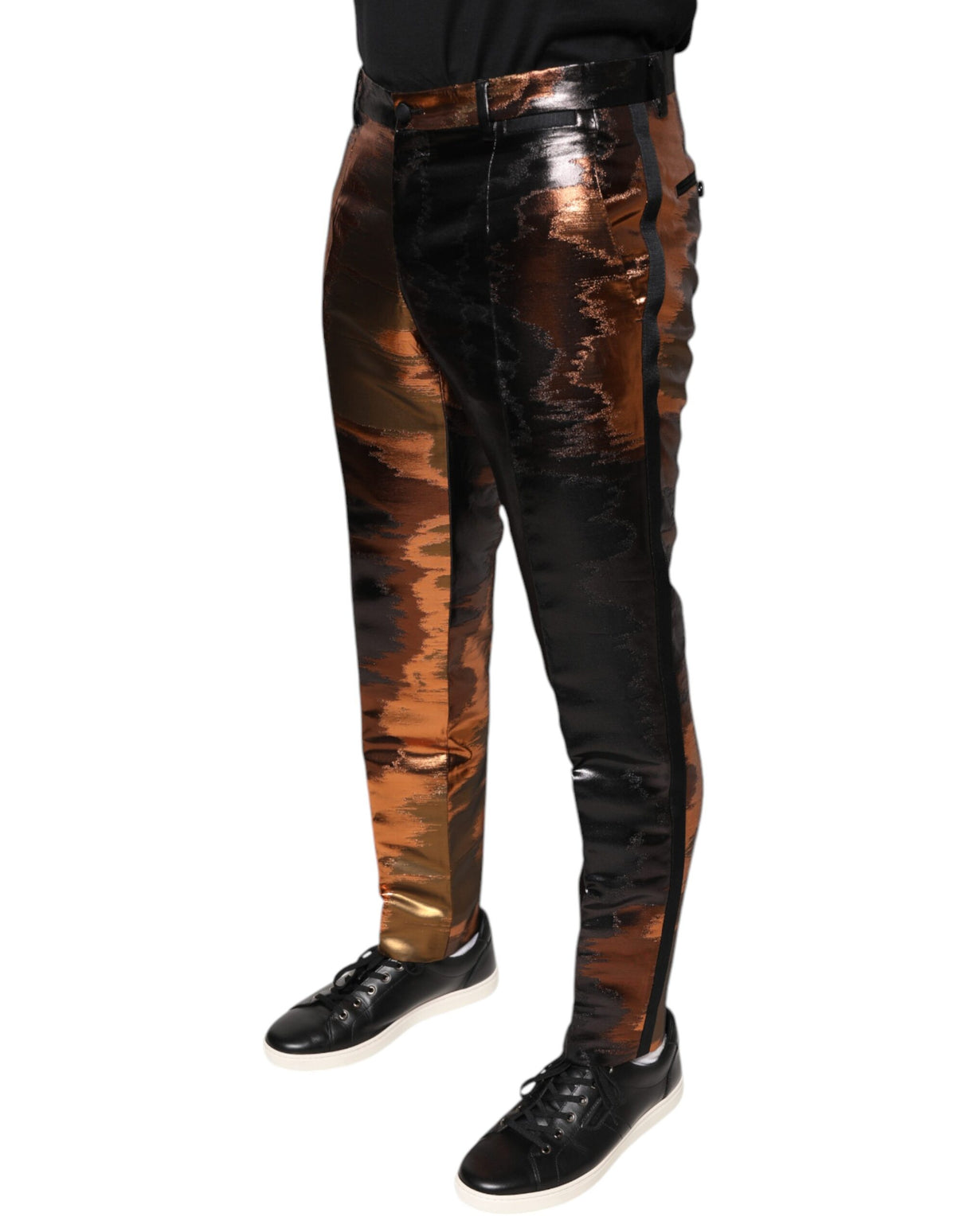 Dolce & Gabbana Multicolor Jacquard Skinny Men Pants