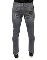 Dolce & Gabbana Dark Gray Cotton Stretch Skinny Denim Jeans