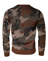 Dolce & Gabbana Multicolor Camouflage Men Pullover Sweater